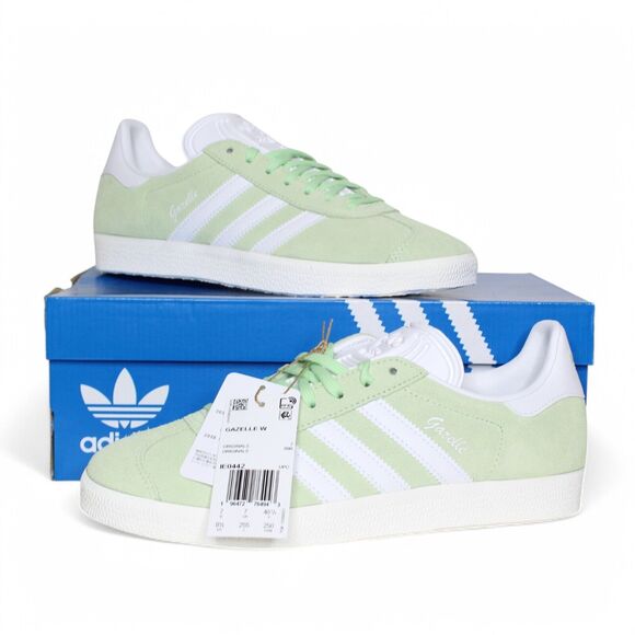 Adidas Gazelle Casual Sneakers Shoes Matcha Green White IE0442 Women's Size 8.5 - Picture 2 of 8